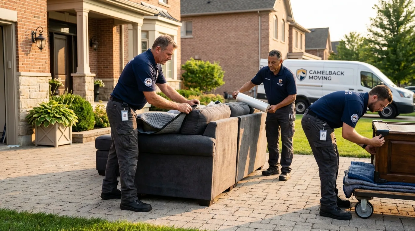 Large estate moving crew wrapping furniture in Fitzgerald, GA